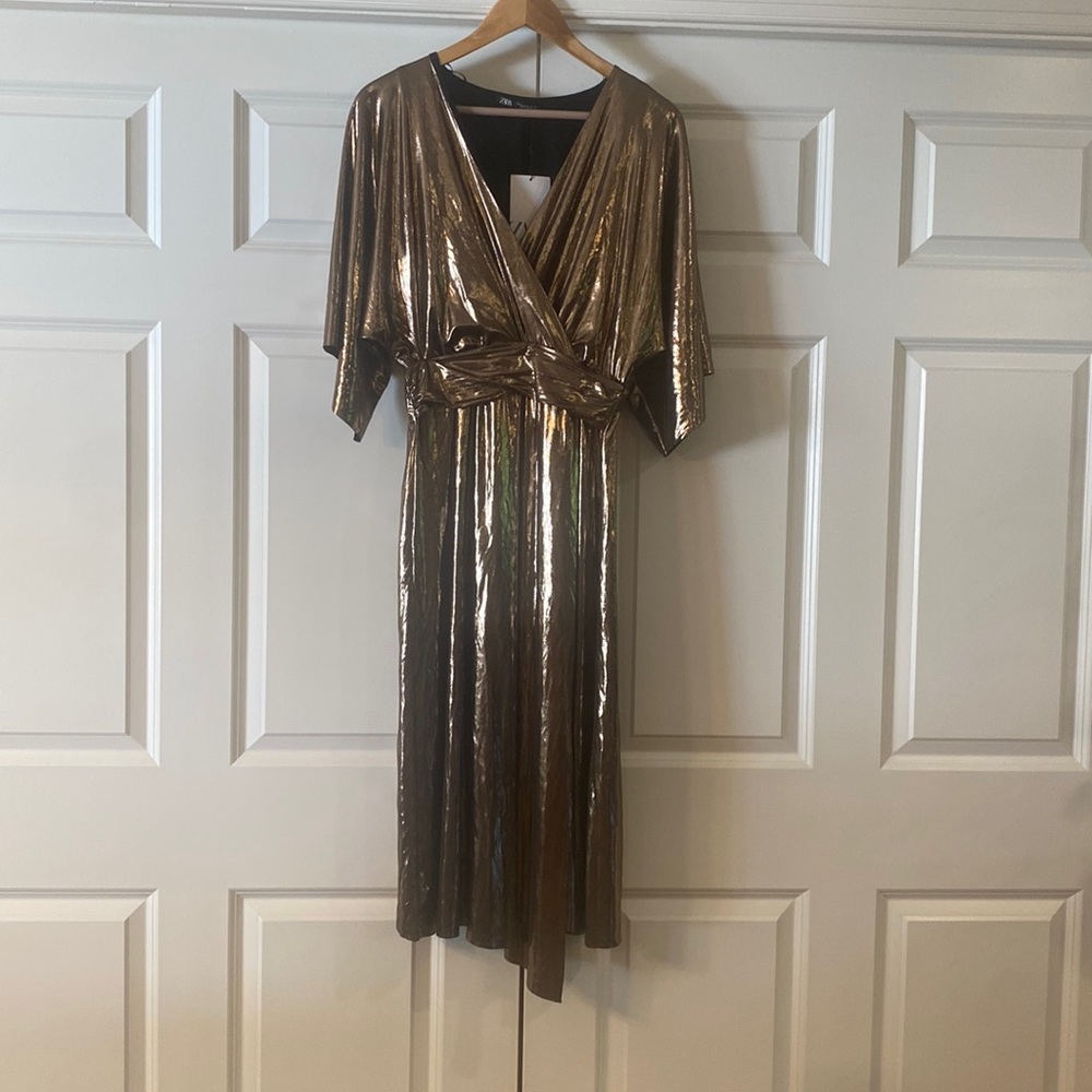 Zara Gold iridescent Dress